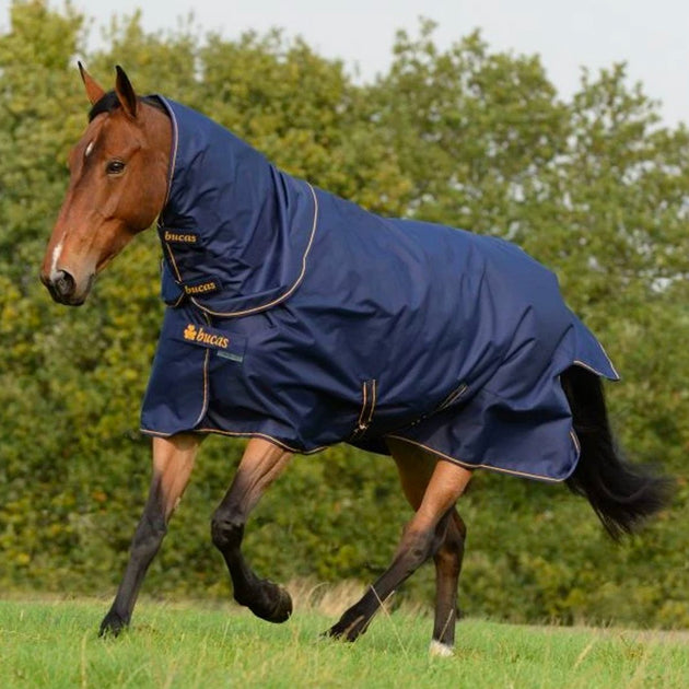 Couverture Bucas Irish Turnout - Hiver Bleu Marine 150g - Imperméable Et Respirante Pour Chevaux