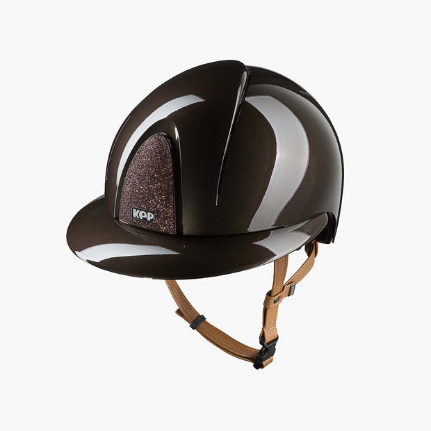 CASQUE SMART NOVA METAL POLISH STAR POLO JUGULAIRE BEIGE | KEP MARRON / 54