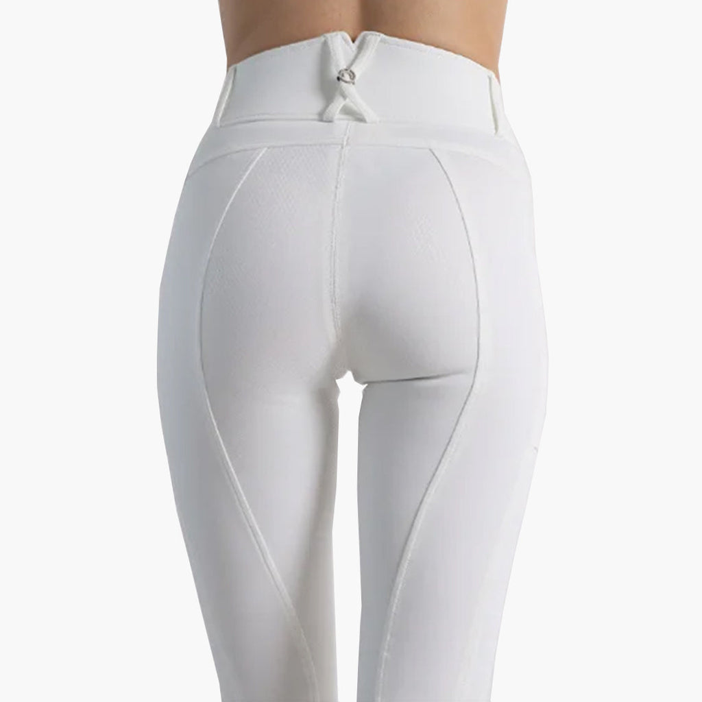 Culotte De Dressage Femme Taille 30 Blanche - Zippée Devant, Genouillères, Très Bon état