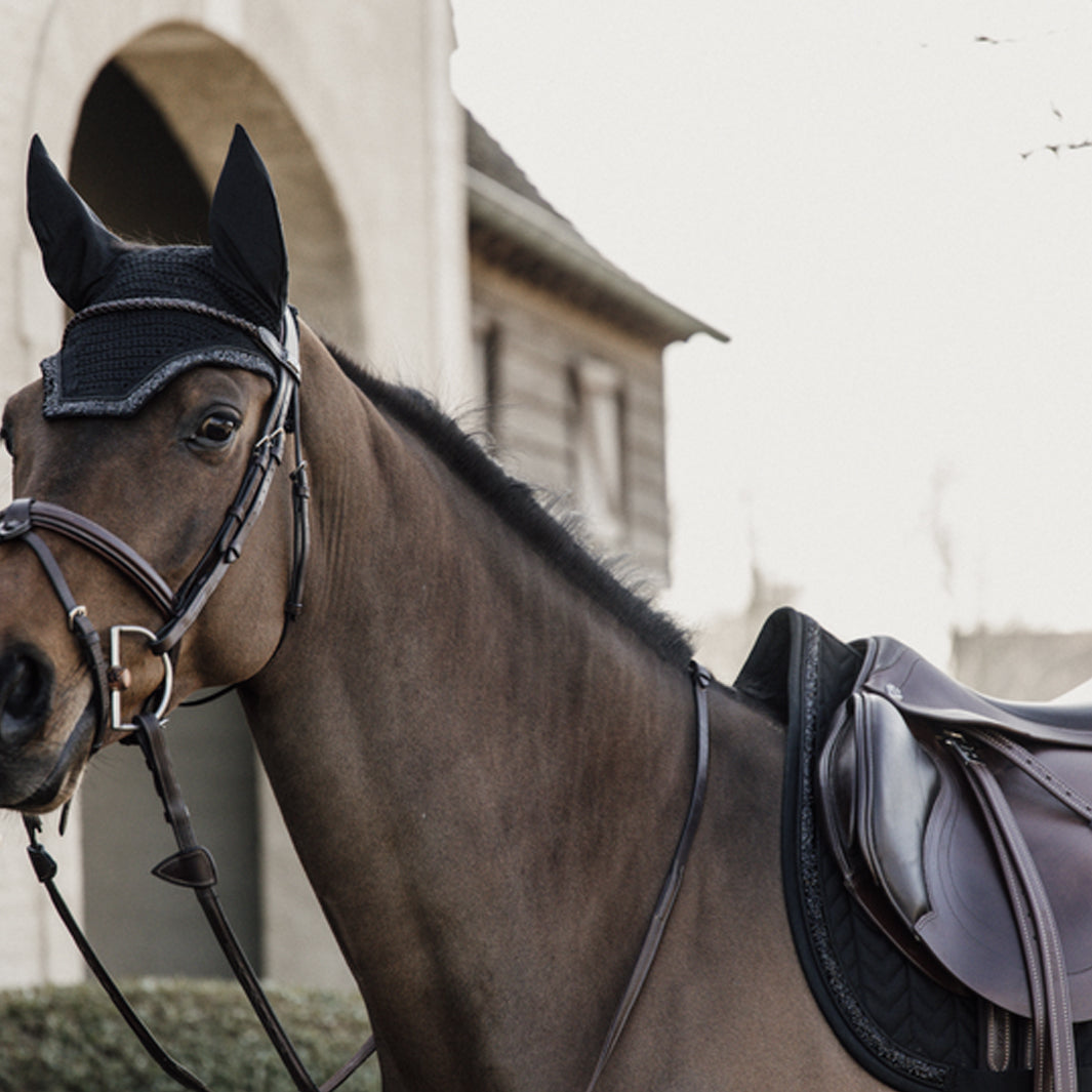 Bonnet Pour Cheval Zainee Sports - Coton Respirant Avec Voile Anti-Mouches Pour Oreilles - Chapeau Équestre Protection