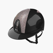 CASQUE CROMO 2.0 POLISH NOIR/PANNEAUX EN TISSU GALASSIA ROSE VISIERE POLO | KEP