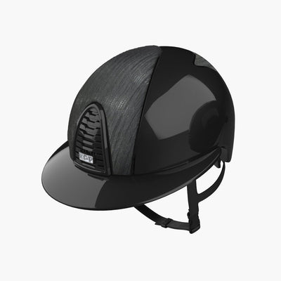 CASQUE CROMO 2.0 POLISH NOIR/PANNEAUX EN TISSU VESNA NOIR VISIERE POLO | KEP