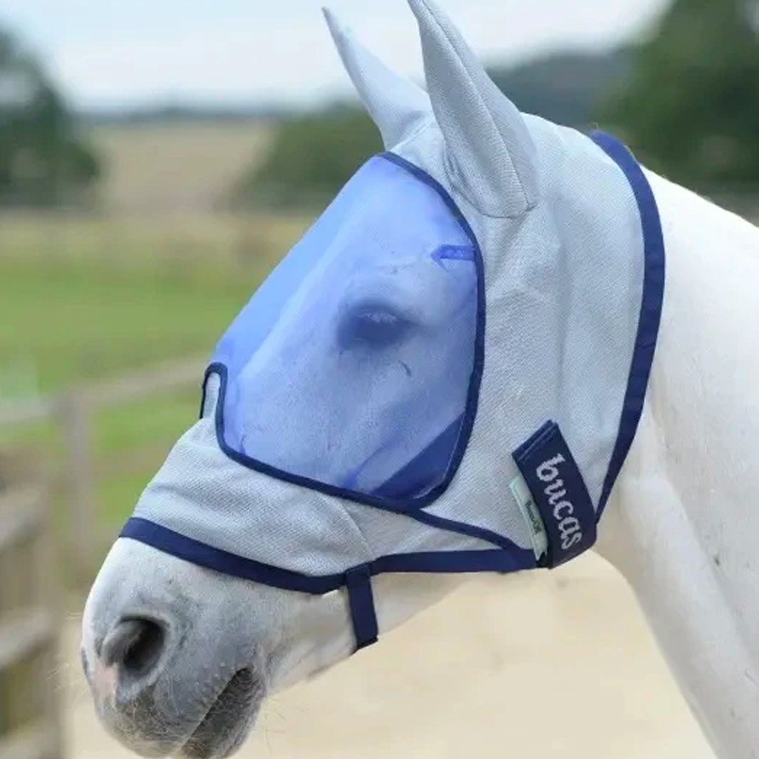 CPJJ Protège-Nuque Anti-Mouches Violet Élastique Pour Cheval - Masque Avec Oreilles Et Protection UV