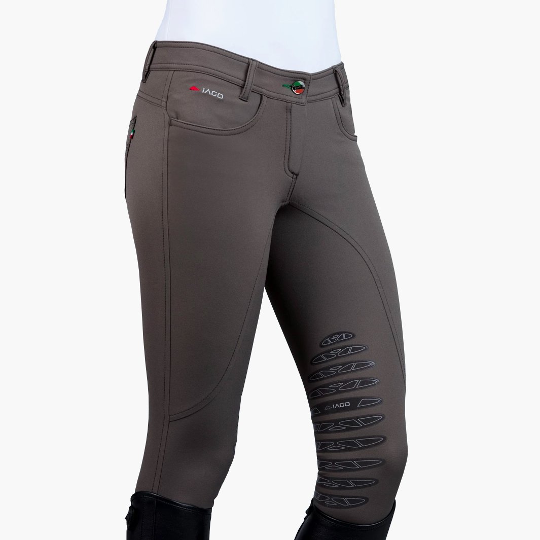 Montar Pantalon d'équitation Broderie Full Enfant Bleu/Gris - Equestre